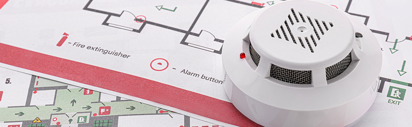 A fire escape plan and a smoke detector.