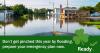 A flooded town. Don't get pinched this year by flooding, prepare your emergency plan now.