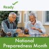 Two older men play chess. National Preparedness Month.
